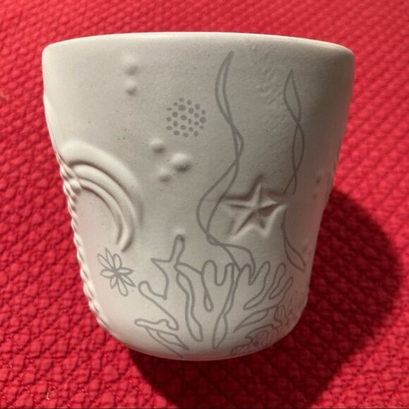 STARBUCKS 2016 Gray Coffee Cup 12 oz Embossed Mermaid Siren Tail Anniversary Mug - Picture 3 of 7